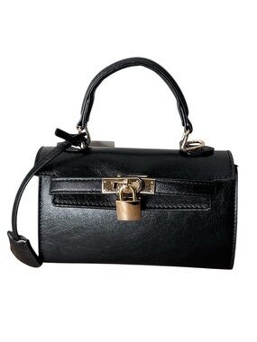 PETA + JAIN New Black Mini Hedi Detachable Crossbody Handbag Vegan Leather Lock